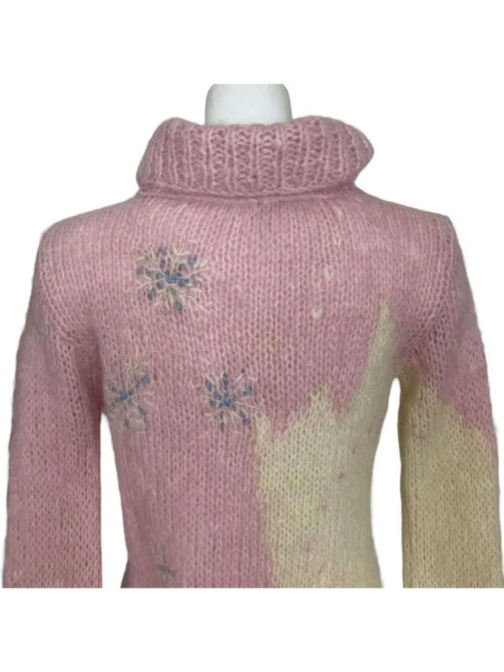 Free People Vintage Turtleneck Snowflake Sweater S Mohair NEW